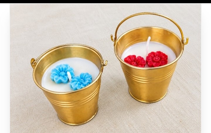 Mini Brass Bucket Candles